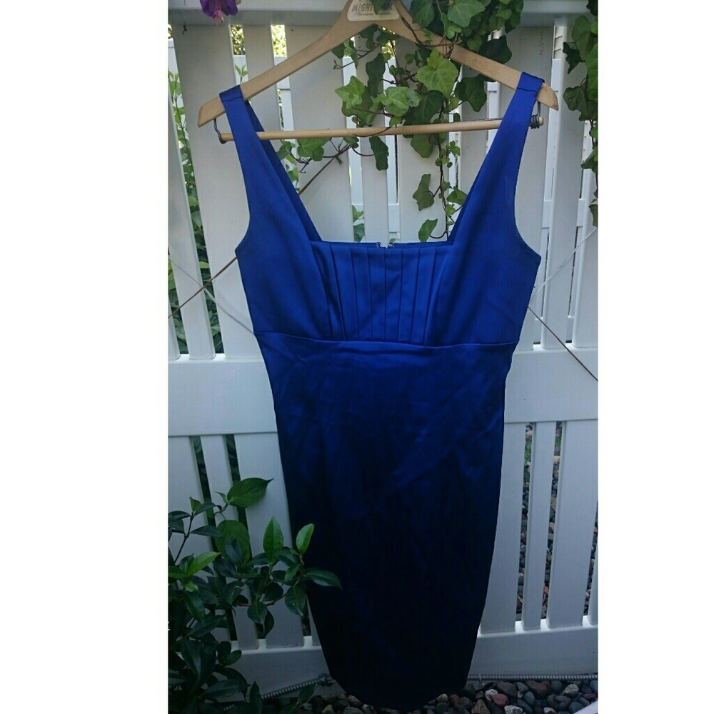 Sateen royal blue cocktail dress